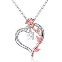 Wholesale Elegant Simple Style Letter Heart Shape Rose Stainless Steel Copper Plating Inlay Zircon sku image 13