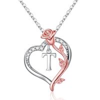Wholesale Elegant Simple Style Letter Heart Shape Rose Stainless Steel Copper Plating Inlay Zircon sku image 20