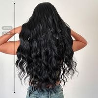 Women's Elegant Black Casual Chemical Fiber Bangs Long Curly Hair Wig Net main image 9