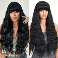 Women's Elegant Black Casual Chemical Fiber Bangs Long Curly Hair Wig Net main image 2