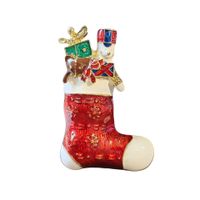 Christmas Brooch Crutches Elk Snowflake Snowman Christmas Tree Wreath Bell Boots Pin Corsage Hot Sale sku image 23