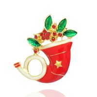 Christmas Brooch Crutches Elk Snowflake Snowman Christmas Tree Wreath Bell Boots Pin Corsage Hot Sale sku image 10