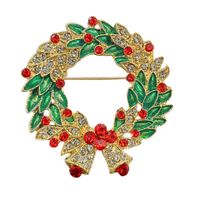 Christmas Brooch Crutches Elk Snowflake Snowman Christmas Tree Wreath Bell Boots Pin Corsage Hot Sale sku image 34