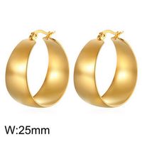 1 Pair Retro Streetwear Solid Color Plating Stainless Steel 18K Gold Plated Hoop Earrings sku image 6