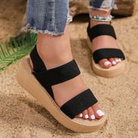 Women's Casual Color Block Round Toe Casual Sandals sku image 1