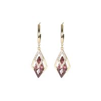 1 Pair Ig Style Shiny Geometric Plating Inlay Copper Artificial Crystal Rhinestones Drop Earrings main image 4