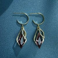 1 Pair Ig Style Shiny Geometric Plating Inlay Copper Artificial Crystal Rhinestones Drop Earrings main image 3
