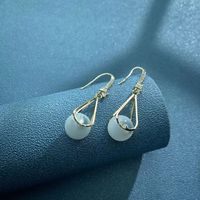 1 Pair Ig Style Simple Style Geometric Plating Inlay Copper Opal Drop Earrings main image 3