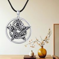 Cool Style Pentagram Snake Alloy Plating Hollow Out Gold Plated Silver Plated Unisex Pendant Necklace main image 5