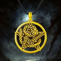 Cool Style Pentagram Snake Alloy Plating Hollow Out Gold Plated Silver Plated Unisex Pendant Necklace main image 3