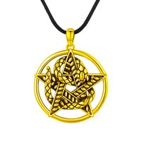 Cool Style Pentagram Snake Alloy Plating Hollow Out Gold Plated Silver Plated Unisex Pendant Necklace sku image 1