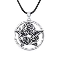 Cool Style Pentagram Snake Alloy Plating Hollow Out Gold Plated Silver Plated Unisex Pendant Necklace sku image 2