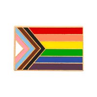 Simple Style National Flag Rainbow Heart Shape Metal Unisex Brooches sku image 1
