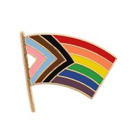 Simple Style National Flag Rainbow Heart Shape Metal Unisex Brooches sku image 3