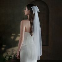 Women's Simple Style Bow Knot Cloth Birdcage Veils main image 3