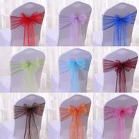Sweet Simple Style Solid Color Bow Knot Polyester Banquet Daily Chair Back Decoration Streamer main image 1