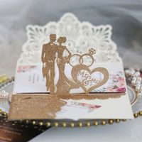 Sweet Double Heart Letter Iridescent Paper Wedding main image 1
