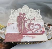 Sweet Double Heart Letter Iridescent Paper Wedding main image 3