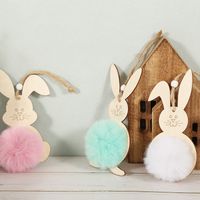 Einfacher Stil Kaninchen Holz Anhänger Künstliche Dekorationen main image 3