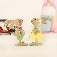 Easter Cute Simple Style Rabbit Wood Holiday Festival Decorative Props main image 1