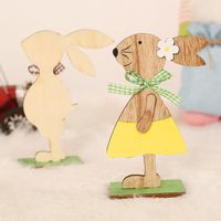 Easter Cute Simple Style Rabbit Wood Holiday Festival Decorative Props main image 5