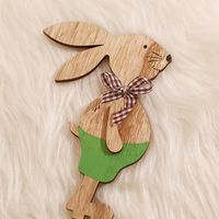 Easter Cute Simple Style Rabbit Wood Holiday Festival Decorative Props main image 3