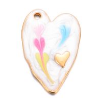 A Pack Of 3 Sweet Simple Style Heart Shape Stainless Steel Enamel Pendant Jewelry Accessories sku image 3