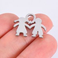 10 Pcs/package Simple Style Human Stainless Steel Plating Pendant Jewelry Accessories main image 4