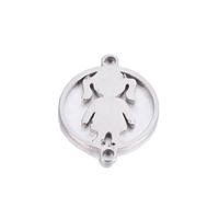 10 Pcs/package Simple Style Human Stainless Steel Plating Pendant Jewelry Accessories sku image 2