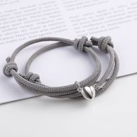 Style Simple Forme De Cœur Fil Enveloppé Alliage Aimant Placage Coupler Bracelets sku image 4