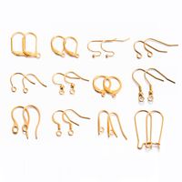 100 PCS/Package Stainless Steel Solid Color Hook Earring Findings Simple Style main image 1