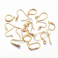 100 Stück/Paket Rostfreier Stahl Einfarbig Haken-Ohrring-Befunde Einfacher Stil main image 4