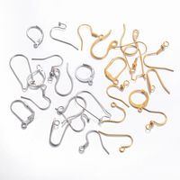 100 Stück/Paket Rostfreier Stahl Einfarbig Haken-Ohrring-Befunde Einfacher Stil main image 2