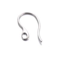 100 Stück/Paket Rostfreier Stahl Einfarbig Haken-Ohrring-Befunde Einfacher Stil sku image 7