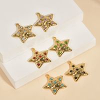 5 Pcs/package Simple Style Star Stainless Steel Plating Inlay Pendant Jewelry Accessories main image 4