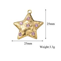 5 Pcs/package Simple Style Star Stainless Steel Plating Inlay Pendant Jewelry Accessories main image 2