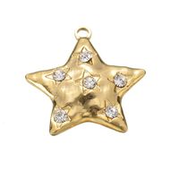 5 Pcs/package Simple Style Star Stainless Steel Plating Inlay Pendant Jewelry Accessories sku image 1