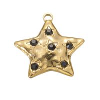 5 Pcs/package Simple Style Star Stainless Steel Plating Inlay Pendant Jewelry Accessories sku image 4
