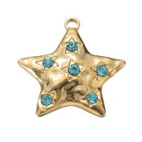 5 Pcs/package Simple Style Star Stainless Steel Plating Inlay Pendant Jewelry Accessories sku image 6