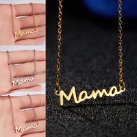 Simple Style Letter Titanium Steel Polishing Plating Mother'S Day Women's Pendant Necklace main image 5