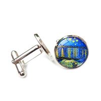 Casual Artistic Oil Painting Alloy Plating Unisex Cufflinks 1 Pair sku image 3