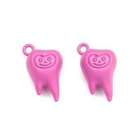 2 Pieces Cartoon Style Teeth Emoji Face Alloy Pendant Jewelry Accessories sku image 1