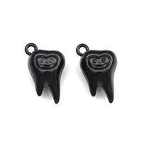 2 Pieces Cartoon Style Teeth Emoji Face Alloy Pendant Jewelry Accessories sku image 5