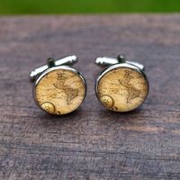 Simple Style Map Alloy Glass Plating Unisex Cufflinks 1 Pair sku image 3