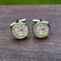 Simple Style Map Alloy Glass Plating Unisex Cufflinks 1 Pair main image 3