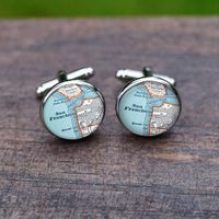 Simple Style Map Alloy Glass Plating Unisex Cufflinks 1 Pair sku image 6