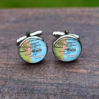 Simple Style Map Alloy Glass Plating Unisex Cufflinks 1 Pair sku image 4