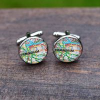 Simple Style Map Alloy Glass Plating Unisex Cufflinks 1 Pair sku image 1