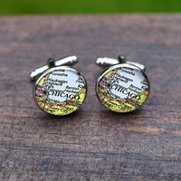 Simple Style Map Alloy Glass Plating Unisex Cufflinks 1 Pair sku image 9