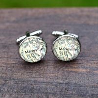 Simple Style Map Alloy Glass Plating Unisex Cufflinks 1 Pair sku image 5